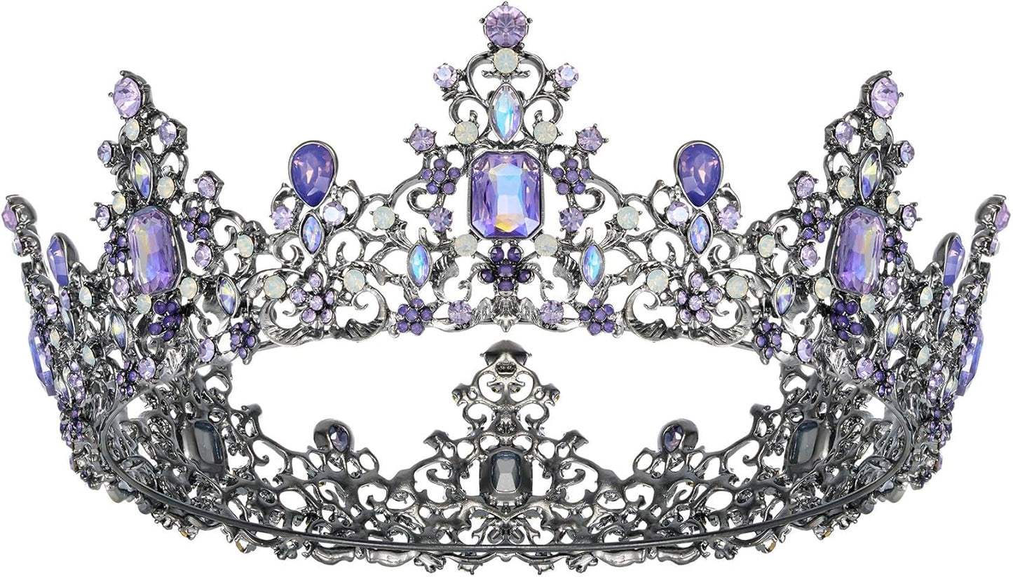 SWEETV Queen Crown for Women - Baroque Wedding Tiaras and Crowns,Jeweled Tiara Crown,Prom Birthday Halloween Hair Accessories