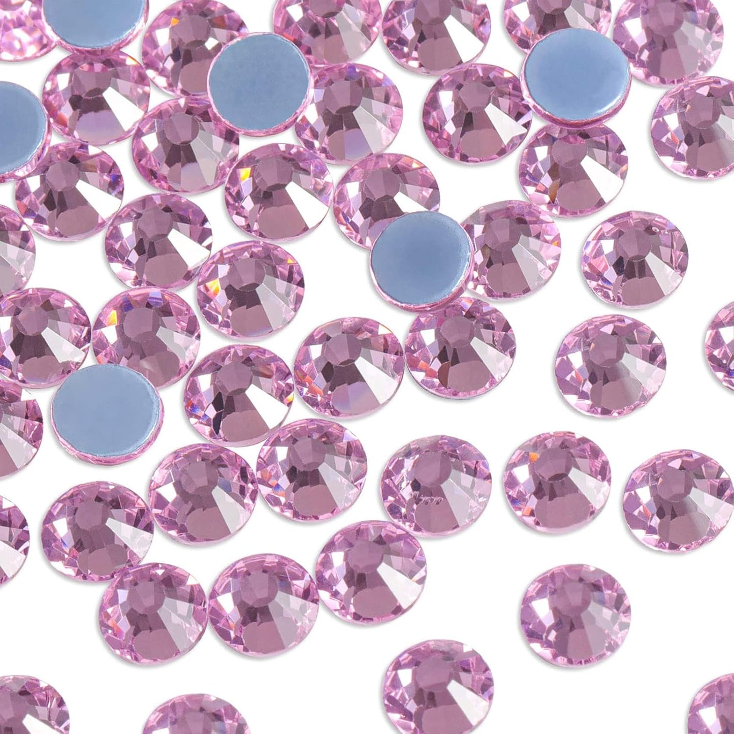 Beadsland Hotfix Rhinestones, 2880pcs Flatback Crystal Rhinestones for Crafts Clothes DIY Decorations, Light Pink, SS10, 2.7-2.9mm