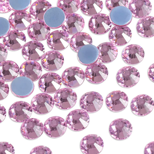 Beadsland Hotfix Rhinestones, 2880pcs Flatback Crystal Rhinestones for Crafts Clothes DIY Decorations, Light Pink, SS6, 1.9-2.1mm