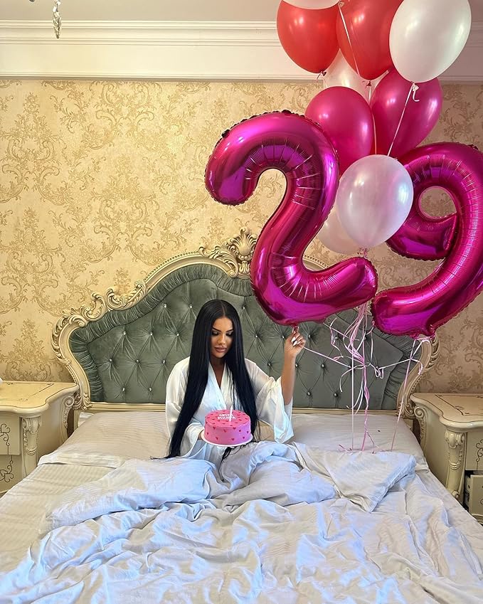 Hot Pink Number 9 Balloon 40 Inch, 9th Birthday Party Decorations for Children, Giant 9 Foil Balloon for Party Supplies