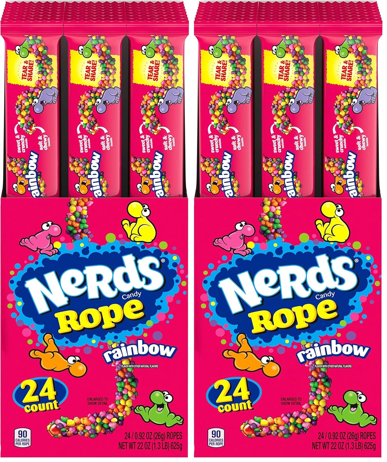 Nerds Rope Candy, Rainbow, 0.92 Ounce (Pack of 48)