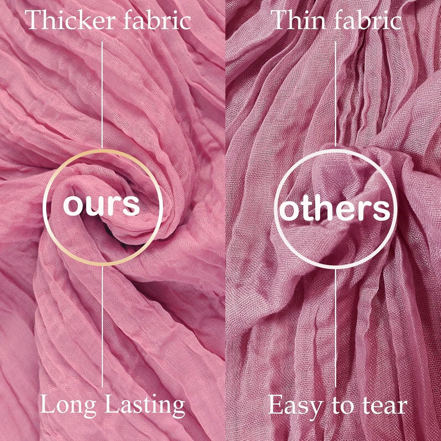 combocube 12 Pack 35x120 Inch 10Ft Cheesecloth Long Table Runner Gauze Rustic Romantic Table Cloth for Wedding Reception Bridal Shower Holiday Birthday Party Table Decorations, Dusty Rose
