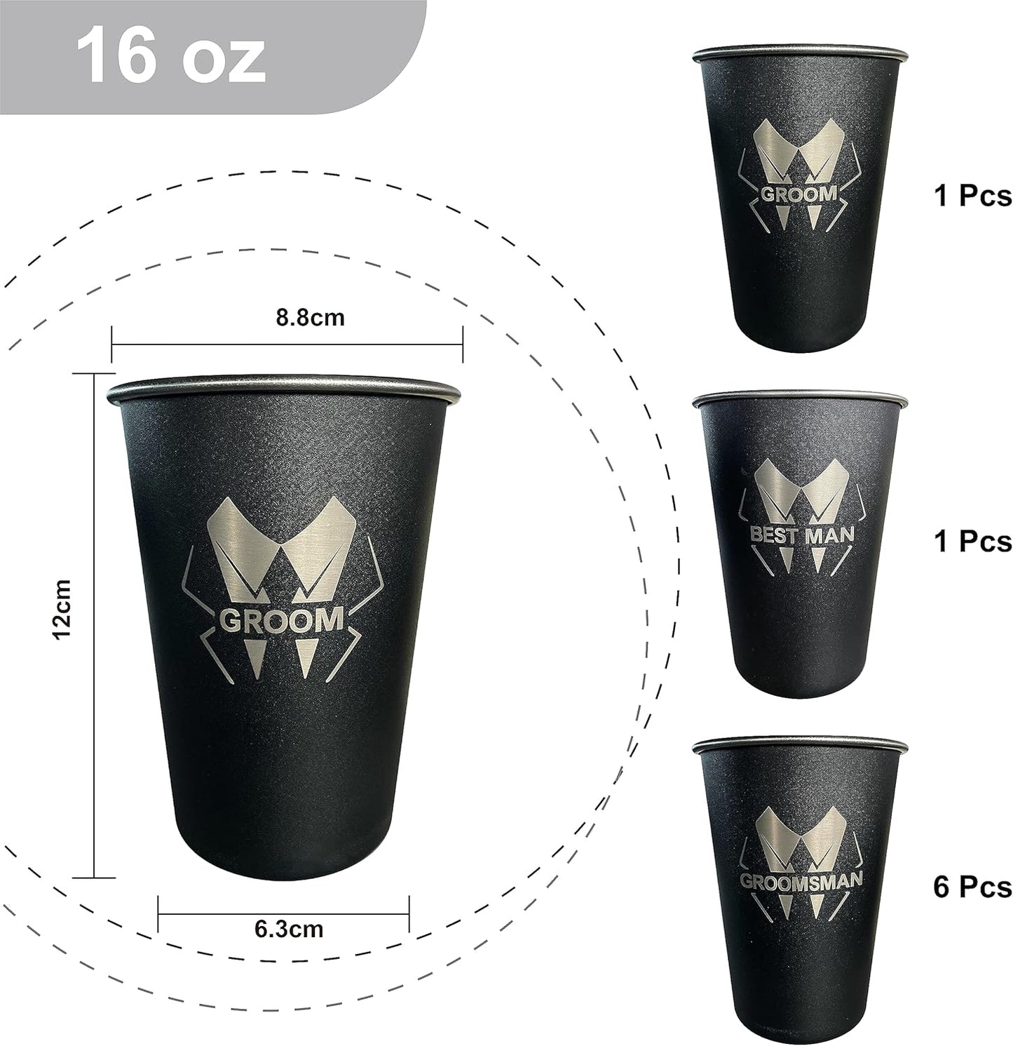 TEAM GROOM Groomsmen Gifts Cups 8 pcs Bachelor Party Favors Groomsmen Tumblers(LJ-Bold)