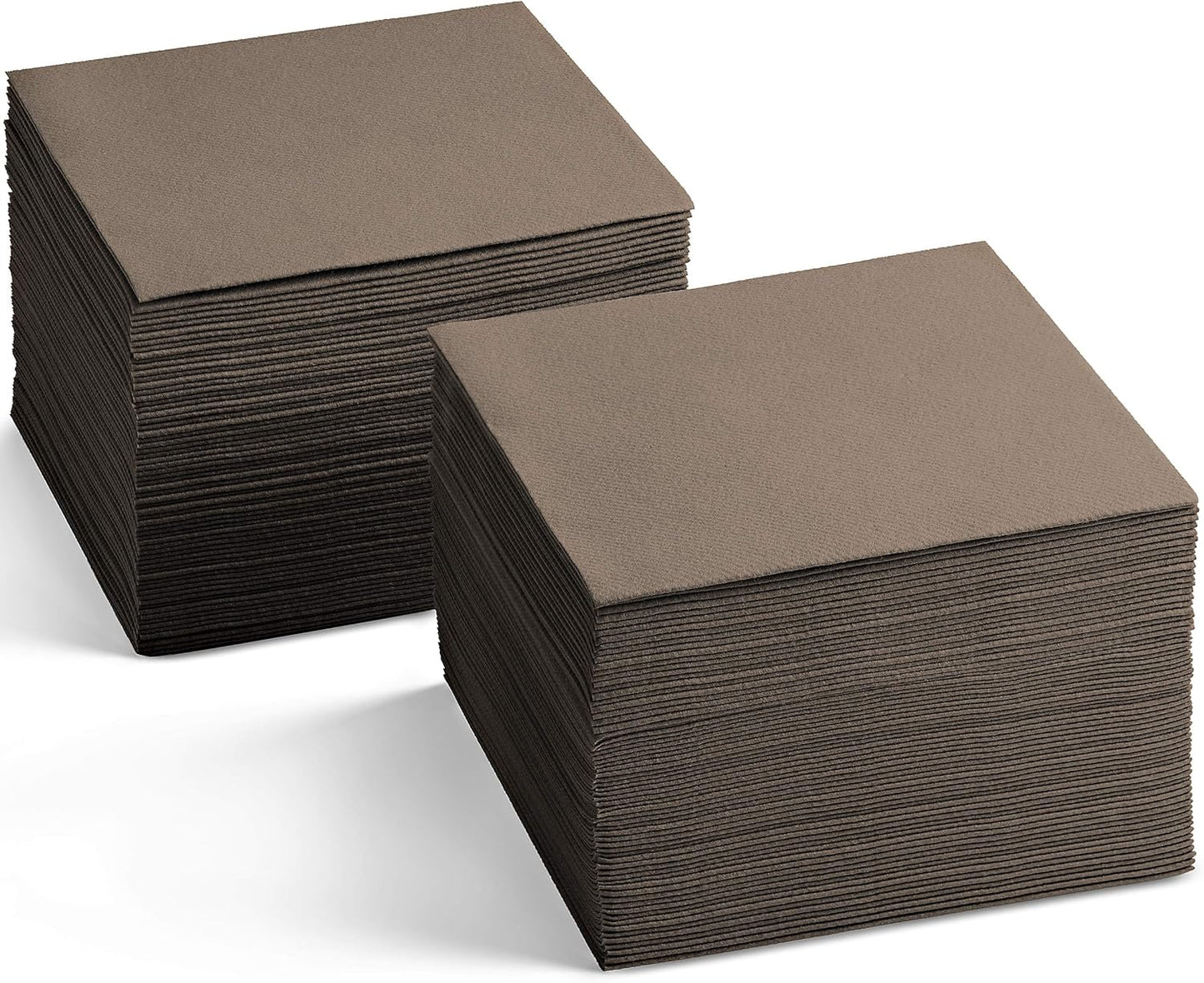 Linen-Feel Colored Cocktail Napkins - Decortive Cloth-Like BEIGE Dessert And Beverage Napkins - Soft And Absorbent. For Restaurant, Bar, Cafe, Or Event. (Pack of 200)