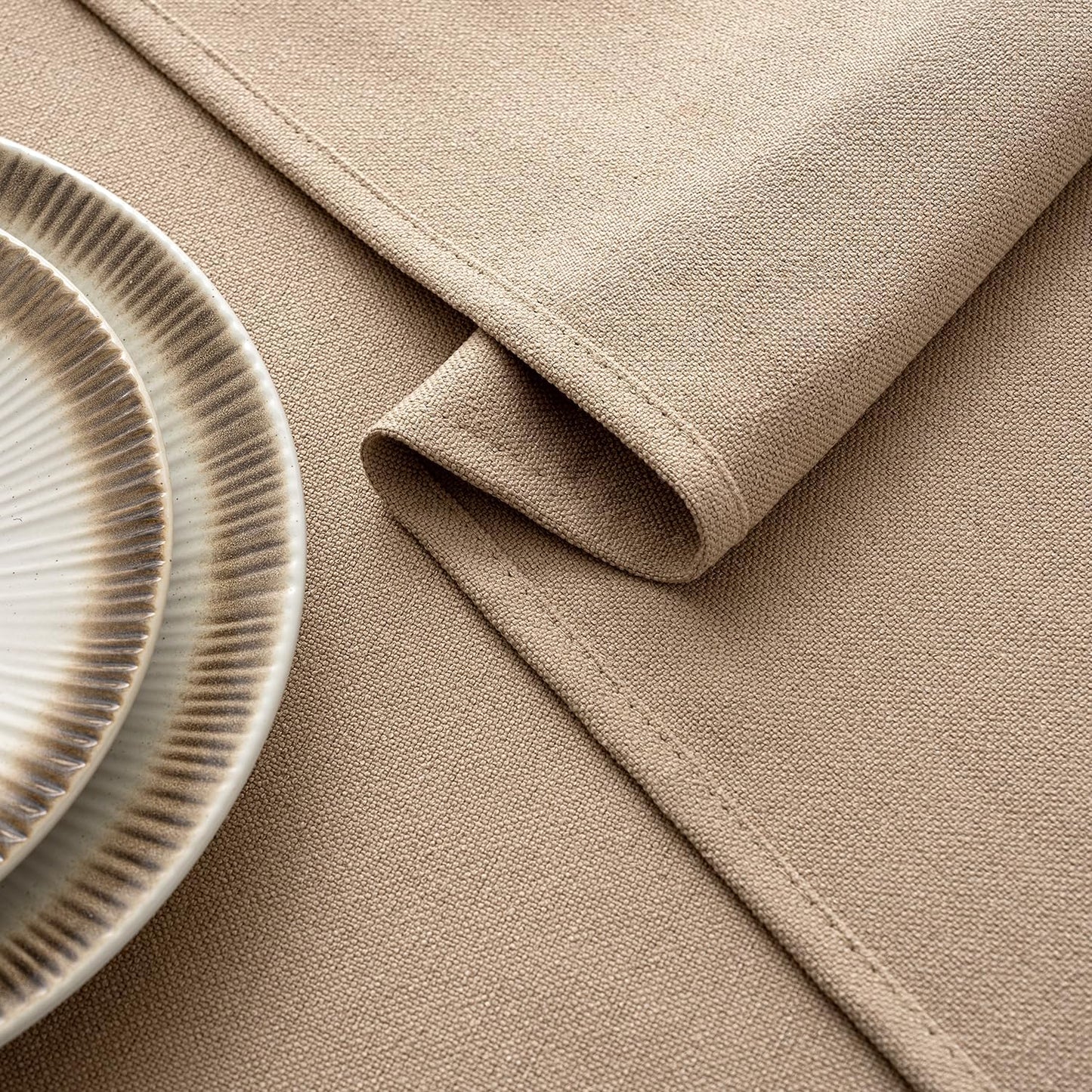 MIULEE Brown Linen Tablecloth 60x104 Inch Rectangle Table Cloth Waterproof,Stain Resistant & Wrinkle Resistant for Dining Party Wedding