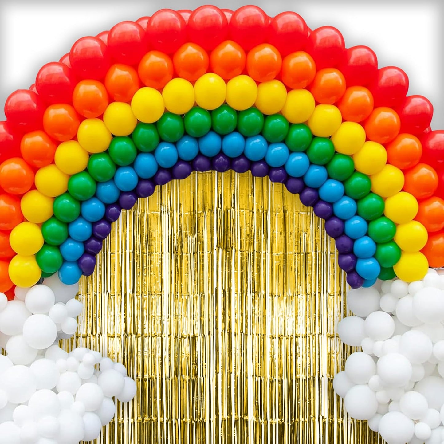 2 Pack Gold Fringe Curtain Party Backdrop, Gold Tinsel Backdrop, Decorations for Birthday, Holidays, Parties & More