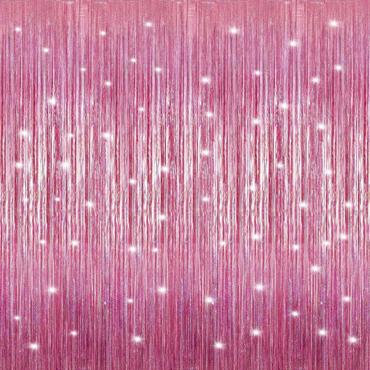 Crosize 3 Pack 3.3 x 9.9 ft Bright Laser Glitter Foil Fringe Curtains Party Decorations, Tinsel Curtain Backdrop for Parties, Door Streamers, Glitter Streamer Backdrop for Birthday Decoration