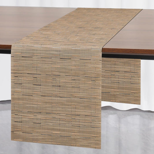 Myir JUN Table Runner, Vinyl Table Runner Indoor 55 Inch Long Arbitrarily Cropped Runner for Table Heatproof for Home Party (Light Brown, 15 x 55 inch)