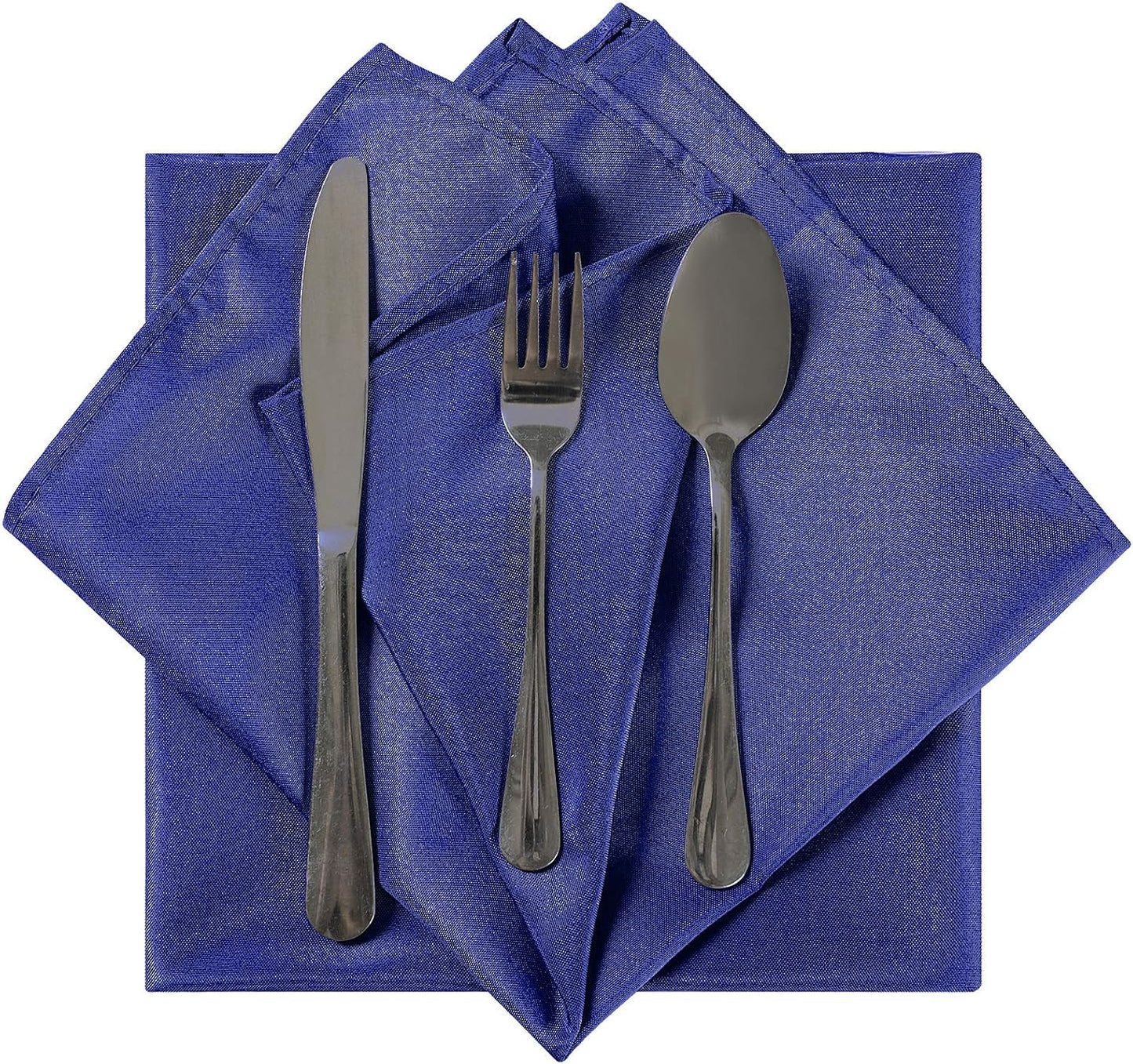 Cloth Napkins 17x17 inch Washable Polyester Dinner Napkins Soft Table Napkins for Wedding Party Dining Banquet(Royal Blue,50PCS)