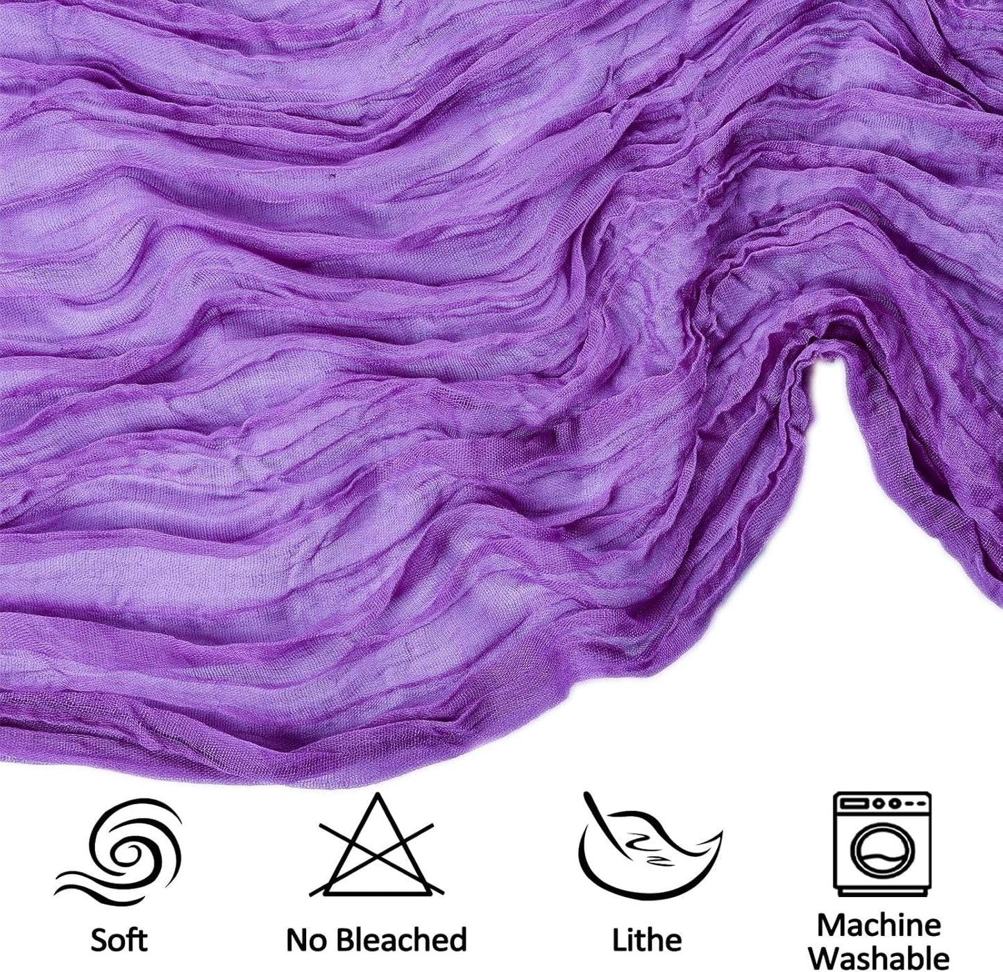 12 Pack 10FT Purple Cheesecloth Table Runner 35x120 Inch Gauze Rustic Boho Fall Table Runner Cheese Cloth for Thanksgiving Wedding Decor Birthday Party Bridal Baby Shower Table Centerpiece Decoration