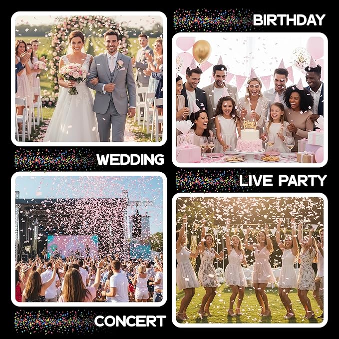 Ultimate Confetti, Baby Pink Color Biodegradable Confetti - Rectangular Flame-Resistant and Slow-Falling Tissue Paper Confetti for Cannon and Launcher use – Best for Celebrations - 1 lb, 16 oz
