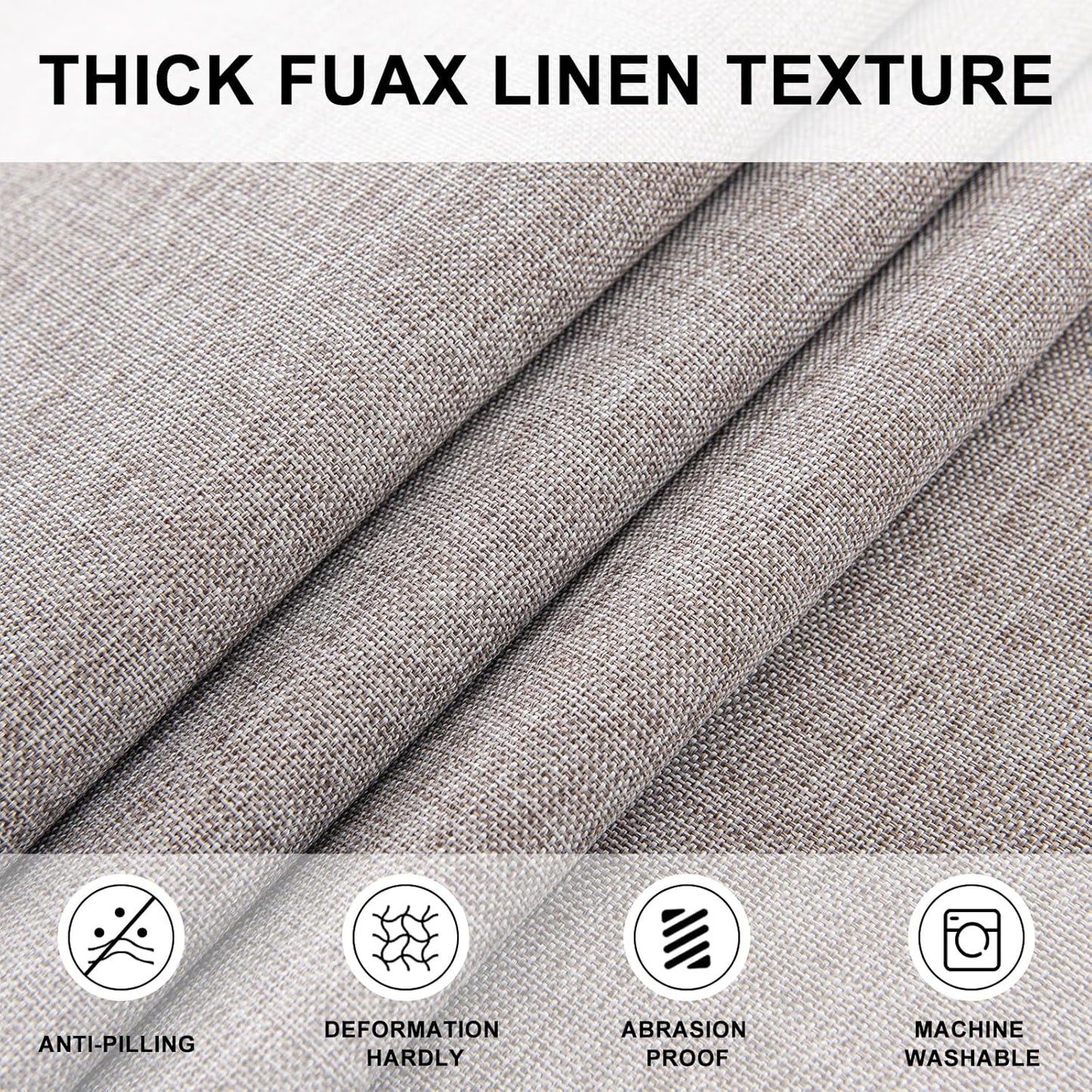 Hiasan 45 Inch Round Tablecloth Linen - Wrinkle and Stain Resistant Washable Polyester Fabric Table Cloth for Patio Dining Room Kitchen Party, Stone