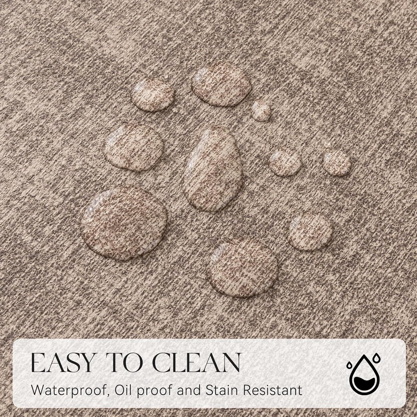 MOSAYT Placemats Set of 8, Heat Resistant Vinyl Place Mats with Coasters, Wipeable Washable 100% Waterproof Oil Proof Faux Leather Table Mats for Kitchen Dining Party Outdoor, 12" x 18", Khaki