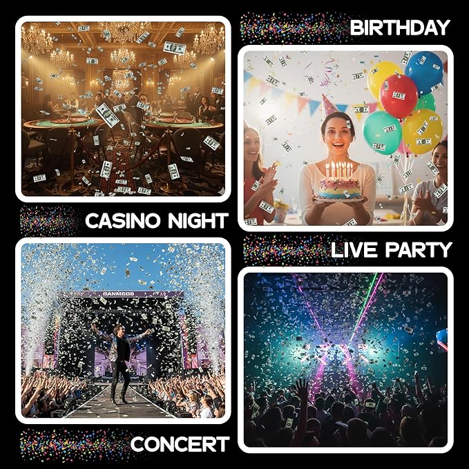 Ultimate Confetti, Money Biodegradable Confetti - Rectangular Flame-Resistant and Slow-Falling Tissue Paper Confetti for Cannon and Launcher use – Best for Celebrations - 1 lb, 16 oz