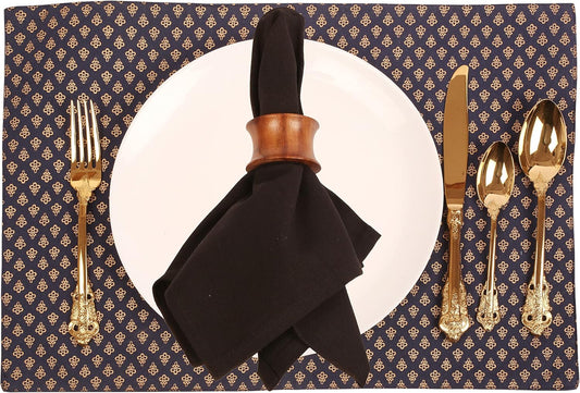 Beautifully Handcrafted Natural Wood Large Size Party Dining Table Napkin Holders in Natural Tone. (Set of 6).