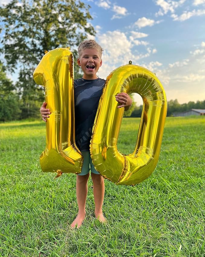 Gold Number 13 Balloon 40 inch, 13 Number Balloons, 13th Gold Birthday Decorations, 13 Year Old Girls Boys Golden Party Supplies
