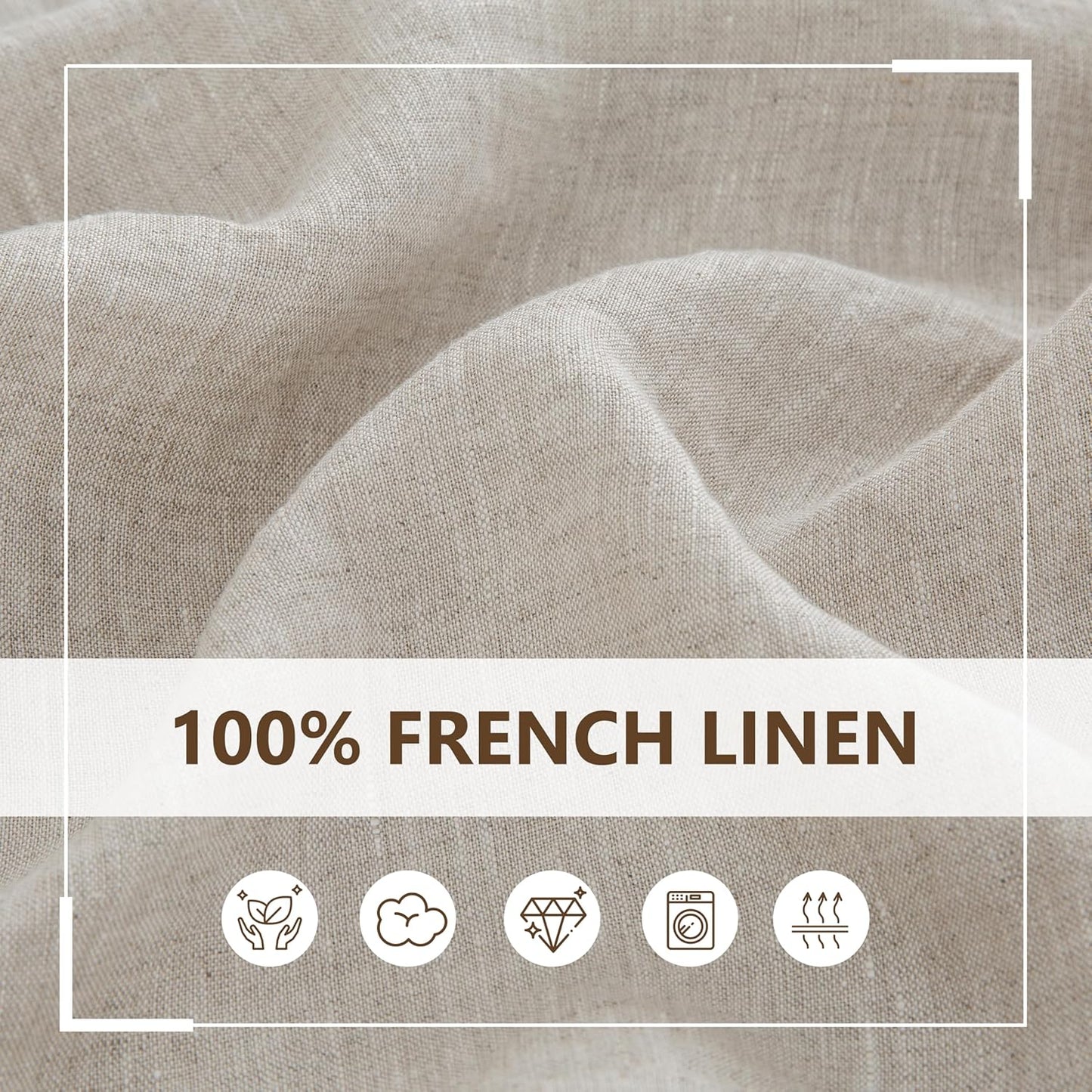 Linen World Linen Tablecloth,100% French Linen Natural Tablecloth 156" x 108" Inch,Washable Rectangular Tablecloth for Dining,Outdoor,Weddings and Restaurants,Decorative Thanksgiving Christmas