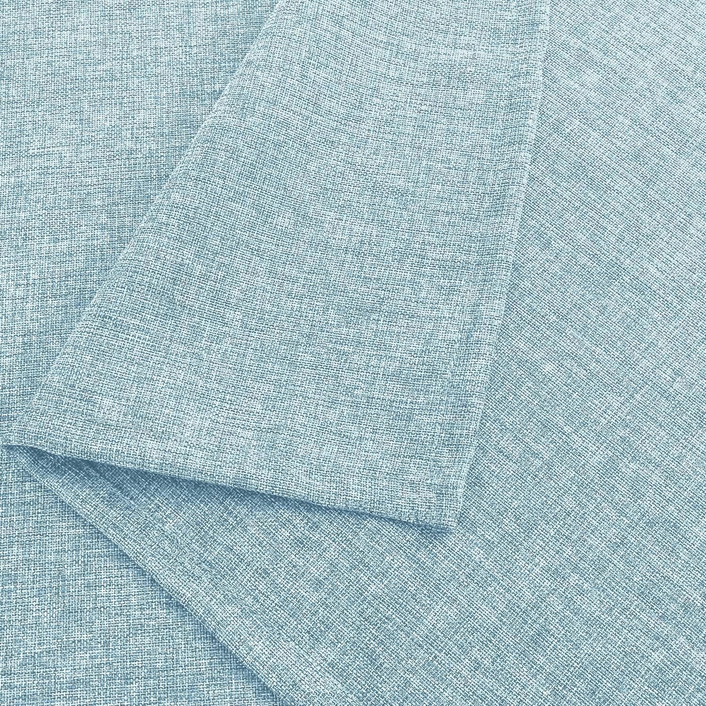 Hiasan 2 Pack Faux Linen Rectangle Tablecloth - Wrinkle and Stain Resistant Washable Table Cloth for Kitchen Dining Room Holiday Table Cover for Party Dinner, Lux Slate Blue, 30 x 60 Inch