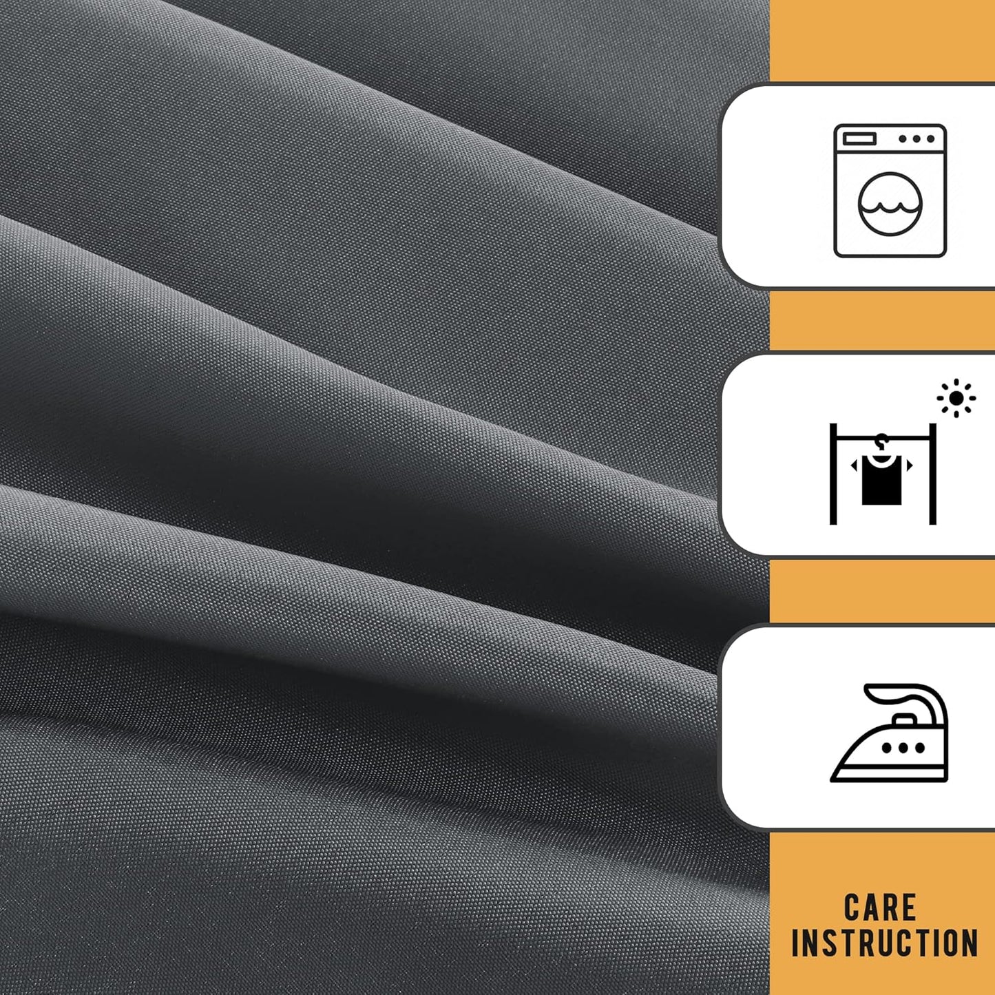 Obstal 2 Pack Table Clothes for 6 Foot Rectangle Tables - Water Resistant Washable Fabric Polyester Rectangle Table Cover Protector for Wedding, Banquet and Trade Shows, 72L x 30W Inches, Dark Grey