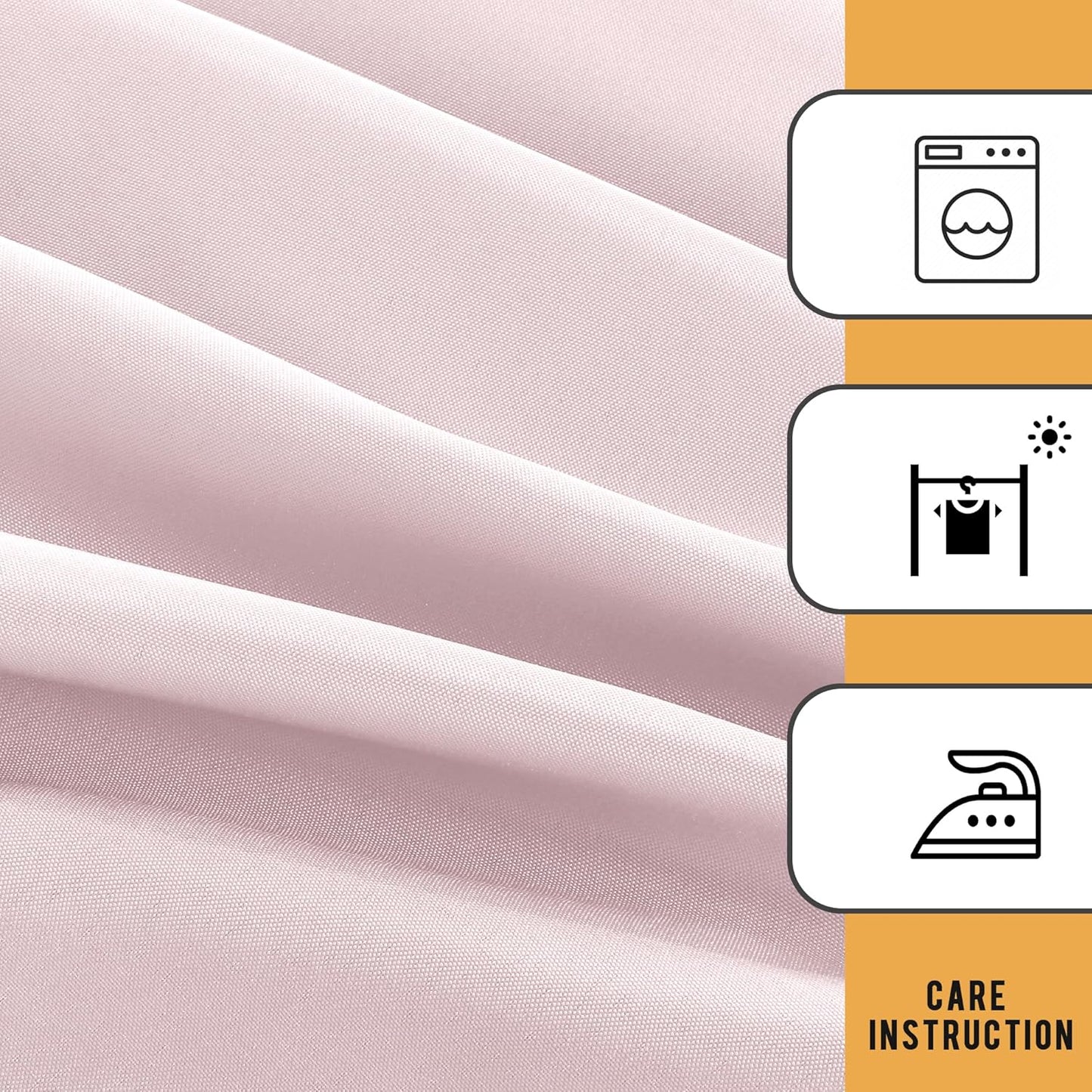 Obstal 2 Pack Table Clothes for 6 Foot Rectangle Tables - Water Resistant Washable Fabric Polyester Rectangle Table Cover Protector for Wedding, Banquet and Trade Shows, 72L x 30W Inches, Dusty Pink