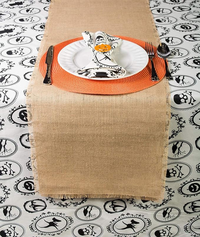 DII Jute Burlap Collection Kitchen Tabletop, Table Runner, 15x110, Solid Natural