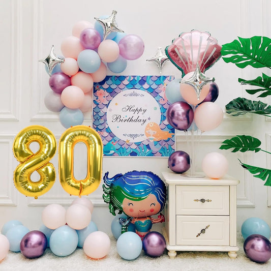 Smlpuame 40 inch Number Balloon 0-9 Gold Large Number 80 Balloons,Digital Balloons for Birthday Party Celebration Decorations Supplies, Helium Foil Number Balloons for Wedding Anniversary