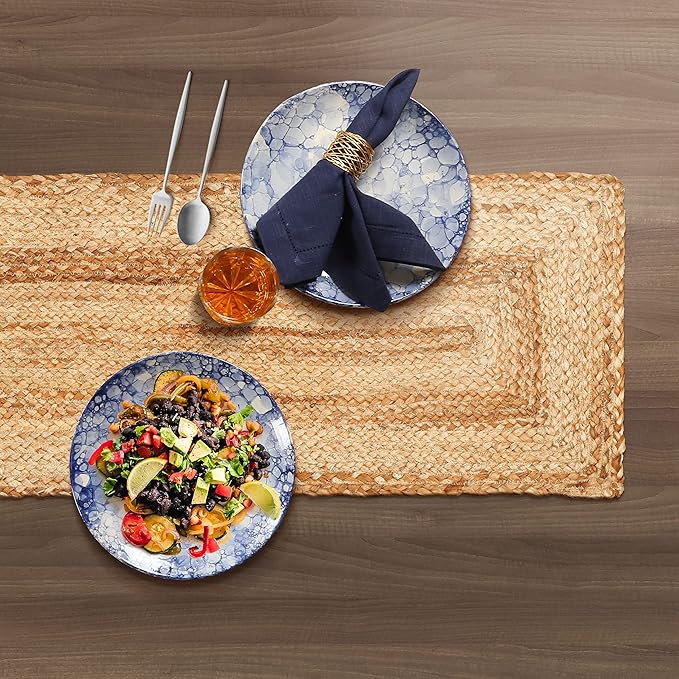 Goroly Home Reversible Jute Braided Table Runner - Farmhouse Burlap, Eco-Friendly Rustic Vintage Dining Table Runner, Table Decor, Handwoven, Natural Fiber, Sustainable - 13x72 Inch, Natural