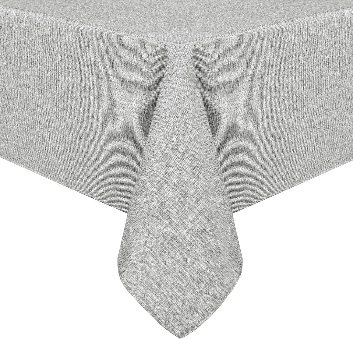 Hiasan Faux Linen Square Tablecloth - Wrinkle and Stain Resistant Washable Table Cloth for Kitchen Dining Room Holiday Table Cover for Dinner, Light Grey, 70 x 70 Inch