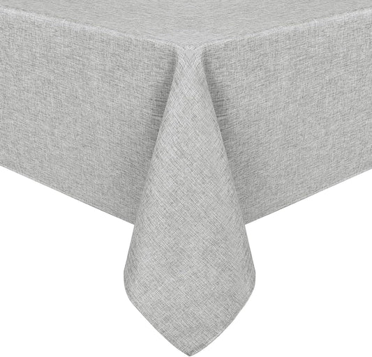 Hiasan Faux Linen Square Tablecloth - Wrinkle and Stain Resistant Washable Table Cloth for Kitchen Dining Room Holiday Table Cover for Dinner, Light Grey, 30 x 30 Inch