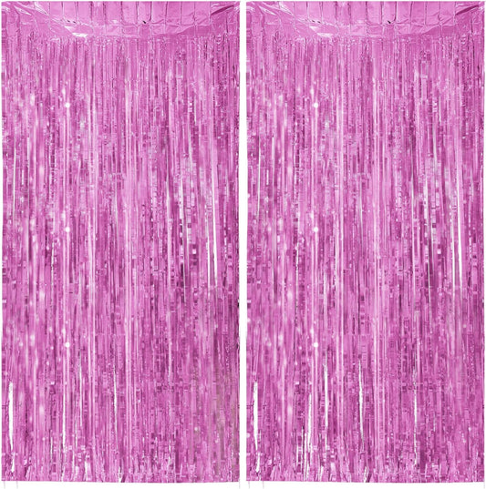 Streamer Party Decorations - 3.28 ft x 6.56 ft Metallic Foil Fringe Curtains Party Streamer Photo Backdrop for Birthday, Wedding, Baby Shower & Holiday Decor