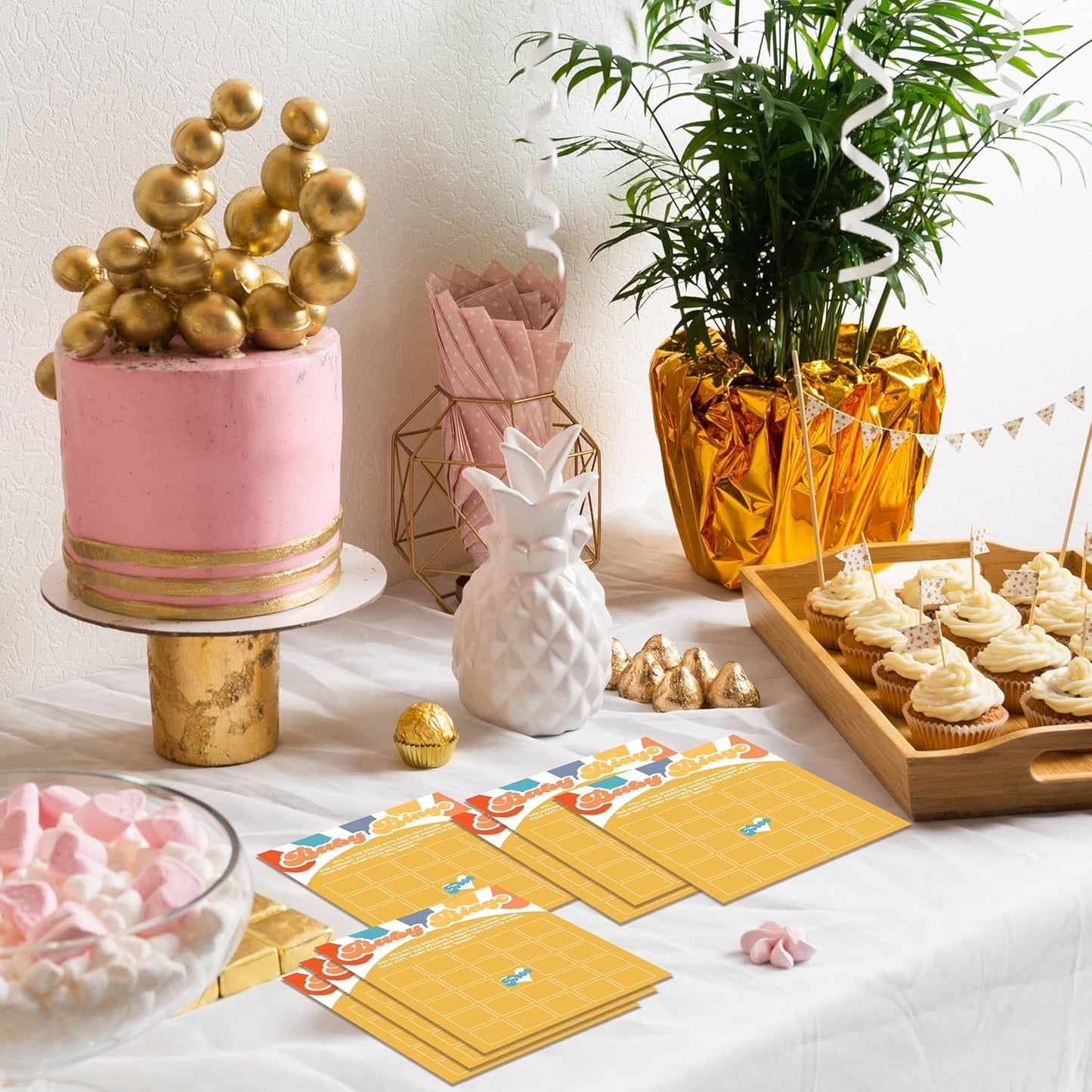 YSTEP Boho Sunshine Baby Shower Games for Boy, 30 Baby Bingo Fill-in Game Cards, Gender Reveal Party Supplies Favors (5"x7") -A04