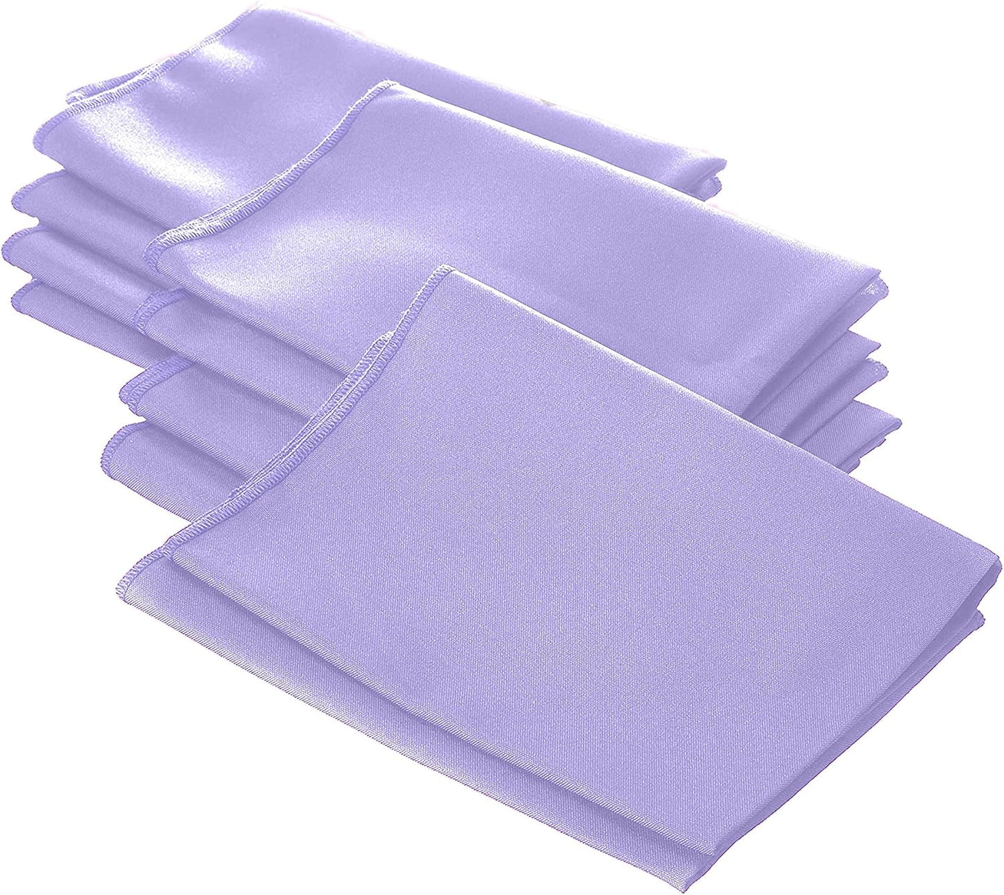 LA Linen 10-Pack Poly Poplin Napkin, Soft Cloth Napkins, Washable Reusable Napkins, Stain and Wrinkle Resistance Table Napkins for Dinner, Wedding, Parties, 18 by 18-Inch, Lilac