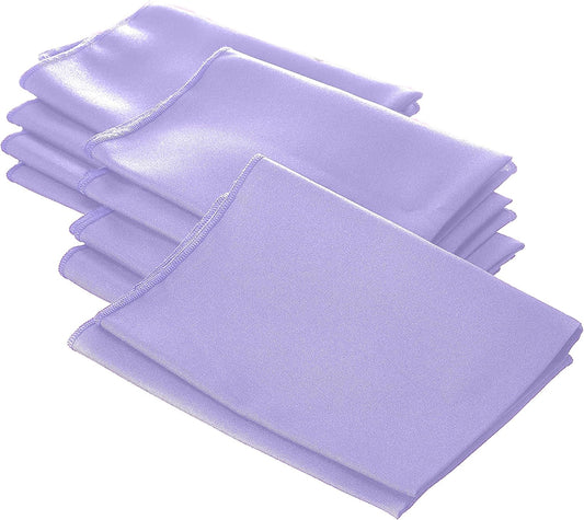 LA Linen 10-Pack Poly Poplin Napkin, Soft Cloth Napkins, Washable Reusable Napkins, Stain and Wrinkle Resistance Table Napkins for Dinner, Wedding, Parties, 18 by 18-Inch, Lilac