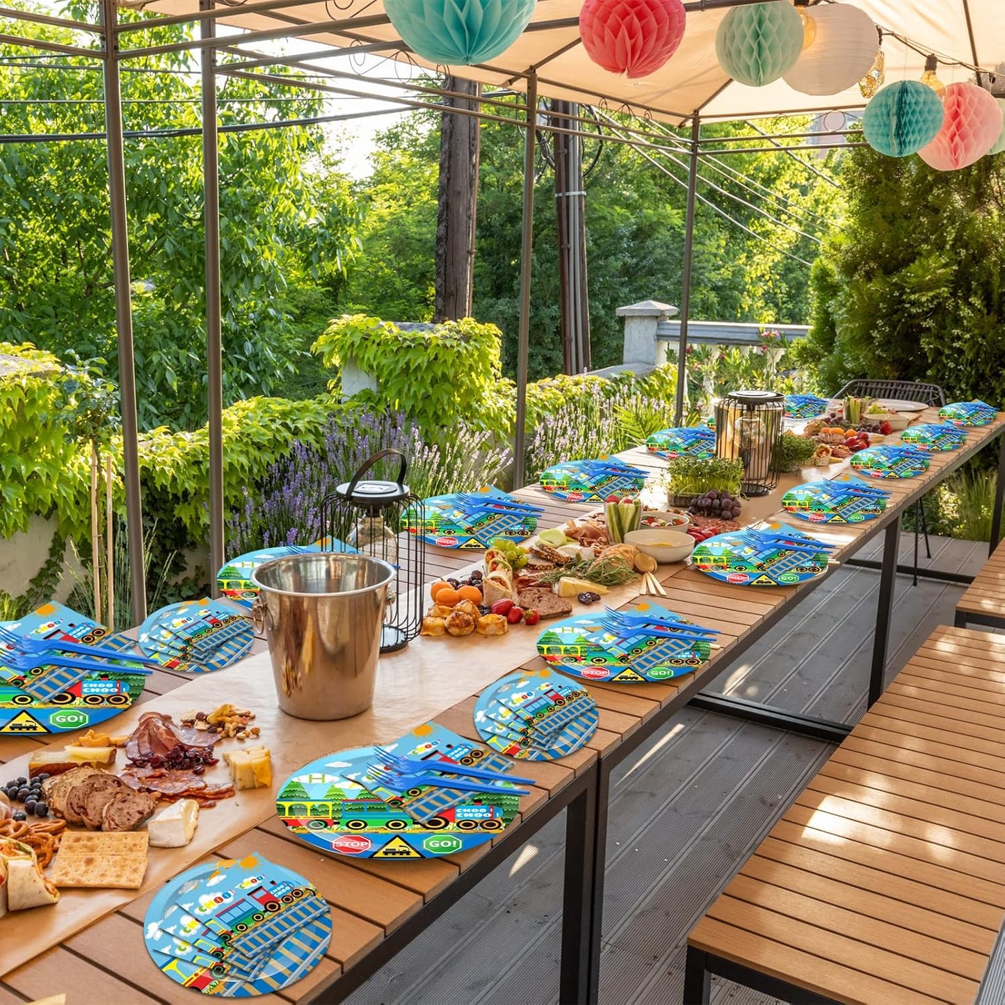50 Guests Train Plates and Napkins Birthdy Party Supplies Train Party Supplies Decorations Train Theme Birthday Party Decorations Favors for Birthday Baby Shower 200 PCS