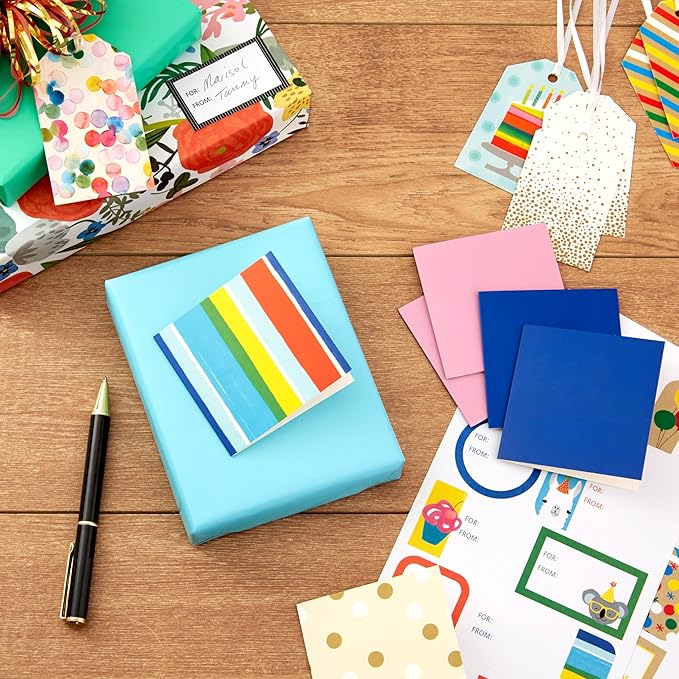 Hallmark Gift Tags and Stickers (64 Stickers, 8 Tags, 8 Mini Notecards) for Valentines Day, Birthdays, Weddings, Graduations, Bridal Showers
