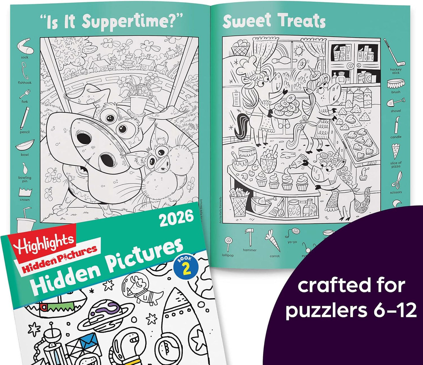 Highlights Hidden Pictures 2026 Activity Books for Kids Ages 6 and Up, 4 Puzzle Books Packed with Hidden Object Fun, Coloring Pages, and Seek and Find Fun