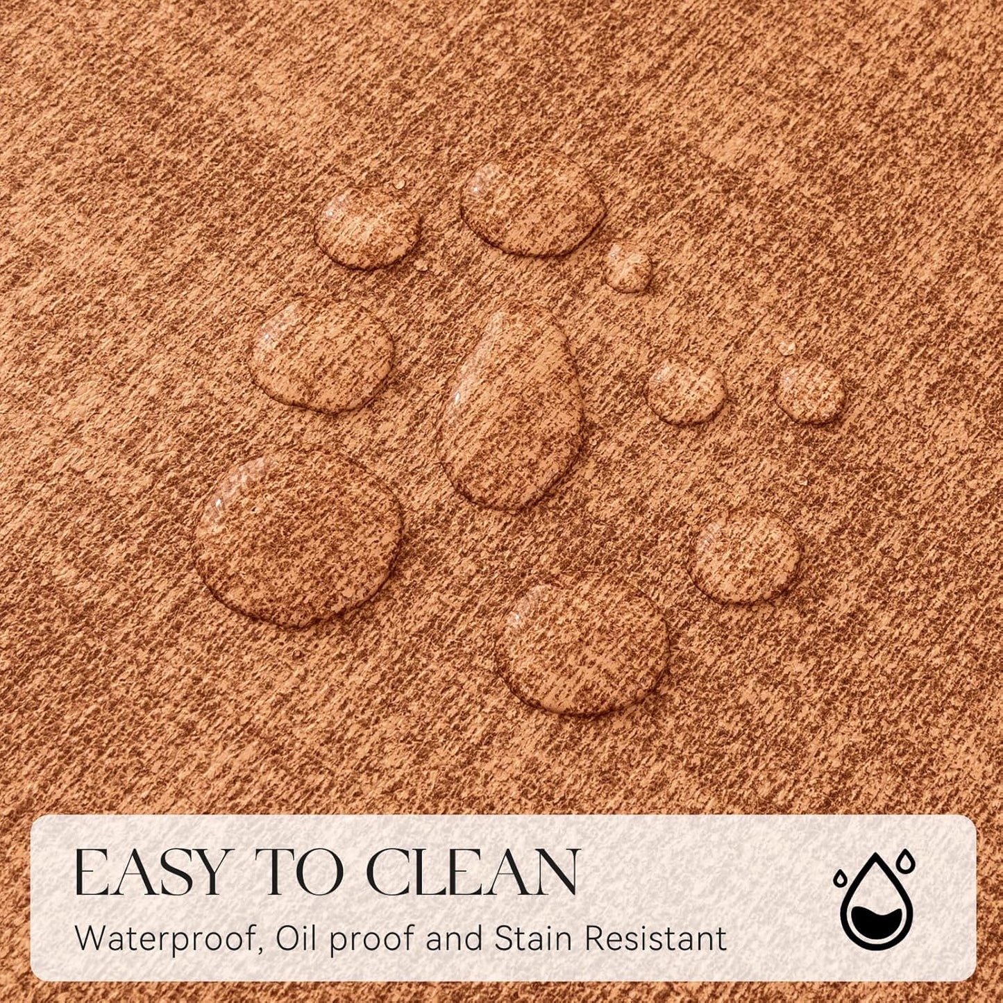 MOSAYT Placemats Set of 4, Heat Resistant Vinyl Place Mats with Coasters, 100% Waterproof Wipeable & Washable Faux Leather Table Mats for Kitchen Dining Party Indoor Outdoor, 12" x 18", Orange