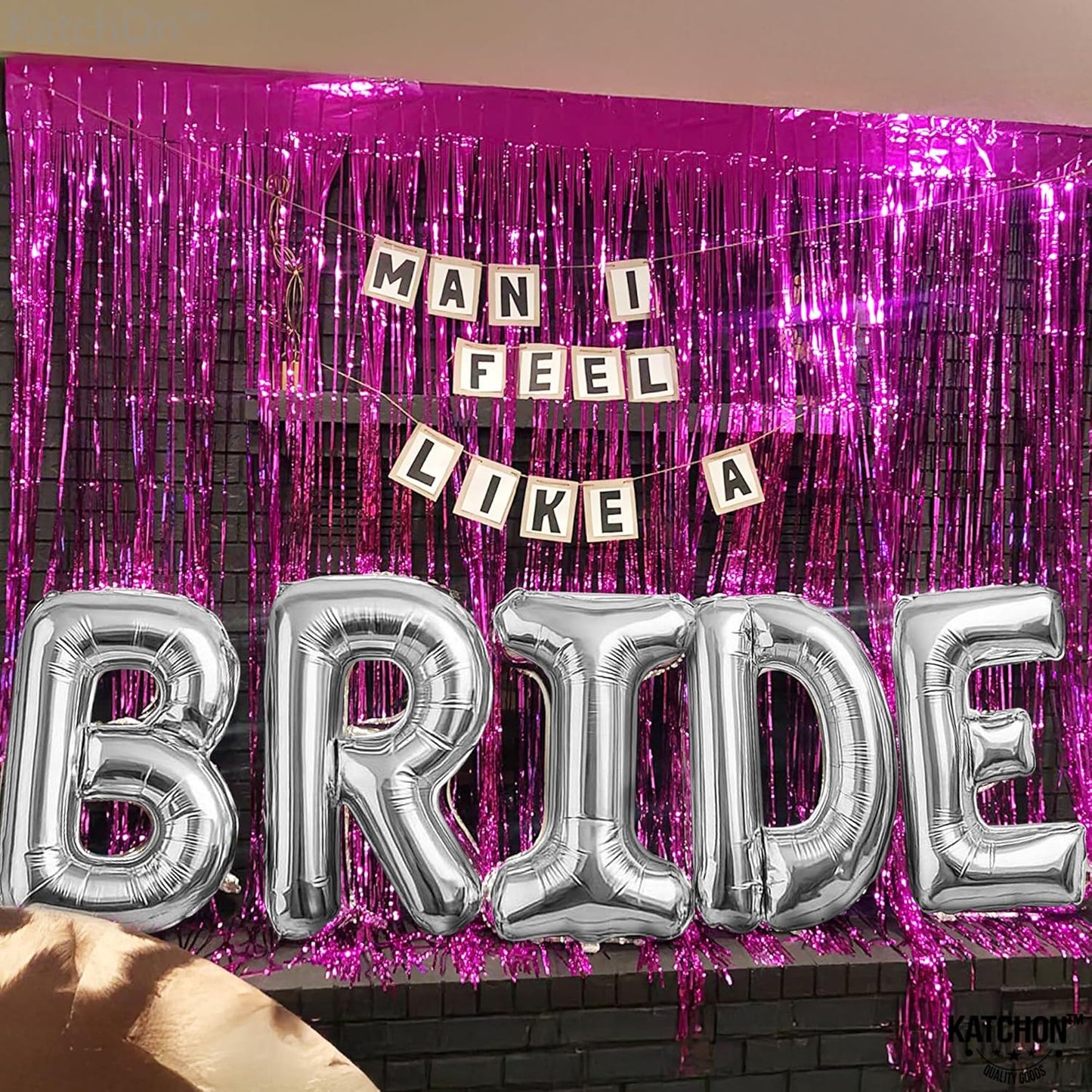 KatchOn, Giant Bride Balloons Silver - 40 Inch | Bachelorette Party Decorations | Silver Bride Balloons Bachelorette for Bridal Shower Decorations | Bridal Shower balloons