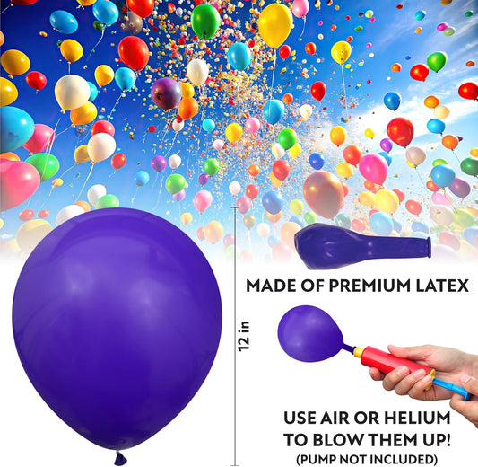 Dark Purple Balloons 50 Pack, 12 Inch Dark Purple Latex Balloons For Birthdays, Weddings, Baby Showers, Holidays