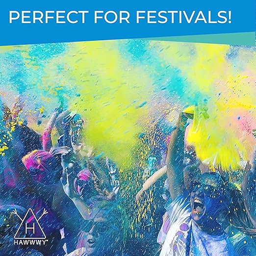 HAWWWY Colored Powder for Color Run - Assorted Colors, Colorful Smoke, 5k Runs, Bath Bombs, War Paint, Holi Festival - Perfect Gender Reveal Powder - 2 Pounds, Blue (Pack of 1)