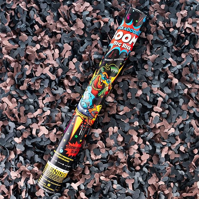 Cockadoodle Booms - bachelorette confetti cannon - 50% gender reveal confetti cannon- novelty gag gift popper - bachelorette party popper - funny party popper prank - bridal shower confetti popper