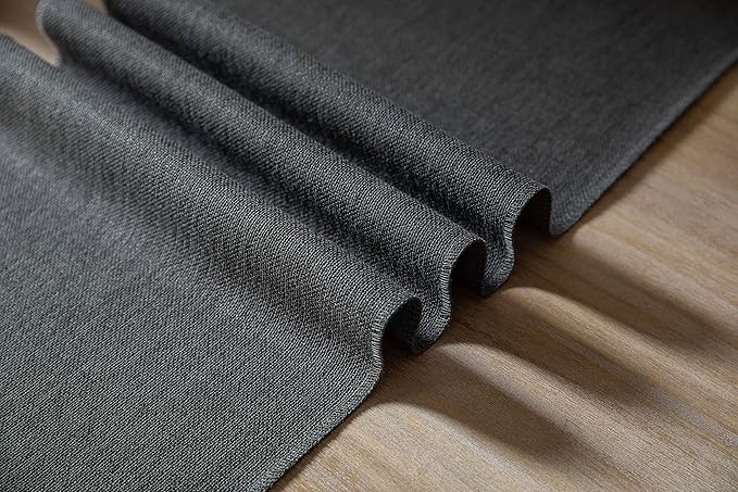 ZeeMart Graphite Grey Table Runners 60 Inches Long, Burlap Linen Style Rustic Farmhouse Table Runner, Boho Woven Dining Table Runner, 13x60 Inches, Graphite Grey