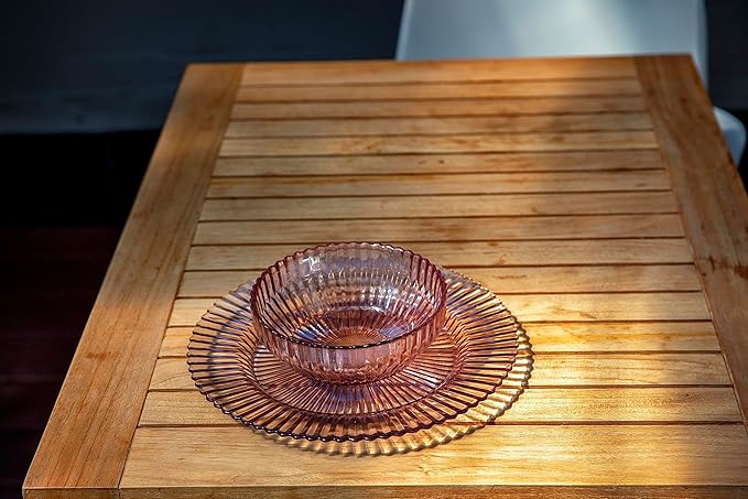 Fortessa Archie Glass Salad/Dessert Plate, 8.5 Inch, Pink