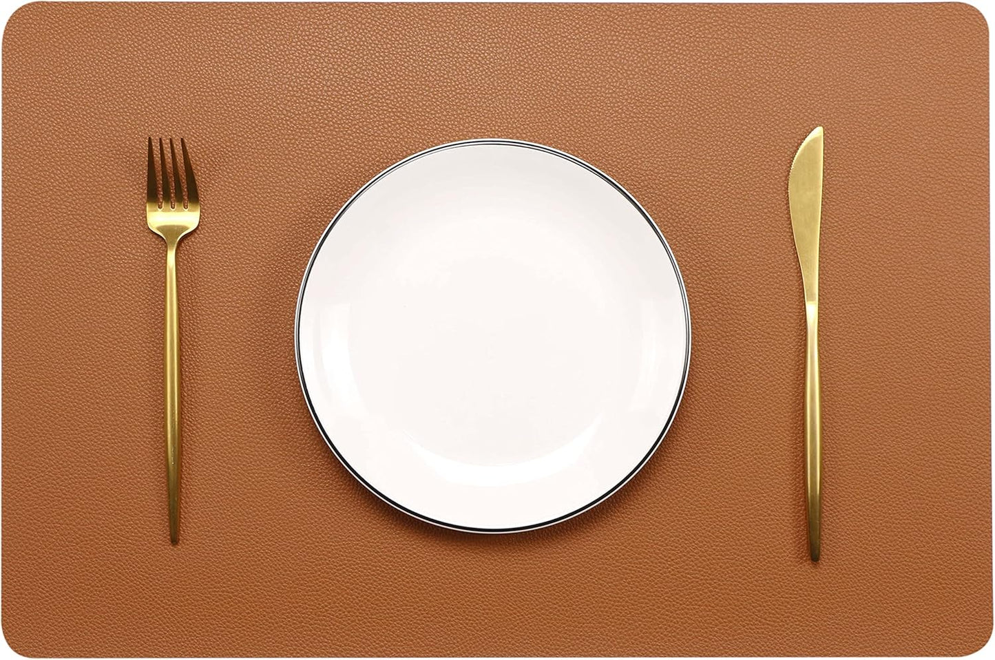 Fall Placemats Set of 2 Wipeable Table Mats Easy to Clean Waterproof Kitchen Mats for Dining Table Outdoor Indoor (2, Brown)