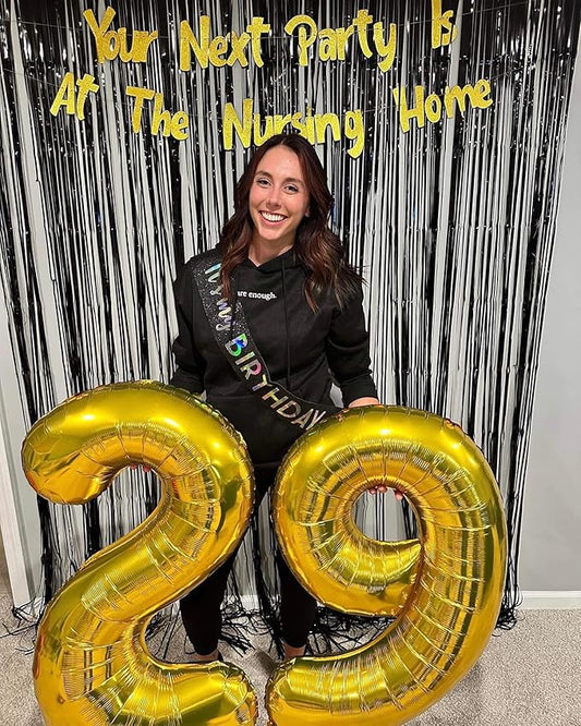 Gold Number 80 Balloon 40 inch, 80 Number Balloons, 80th Gold Birthday Decorations, 80 Year Old Women Men Golden Party Supplies