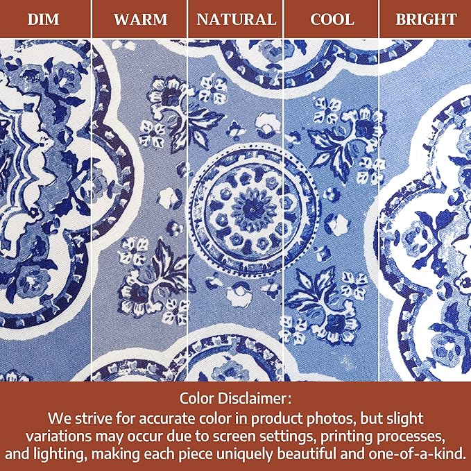 Maison d' Hermine Table Cloth Rectangle Table 100% Cotton 70 x 120 Inches Tablecloth Reusable Decorative for Dining Room Farmhouse Home Valentines Day Decorations Spring Summer - Melodie Bleue