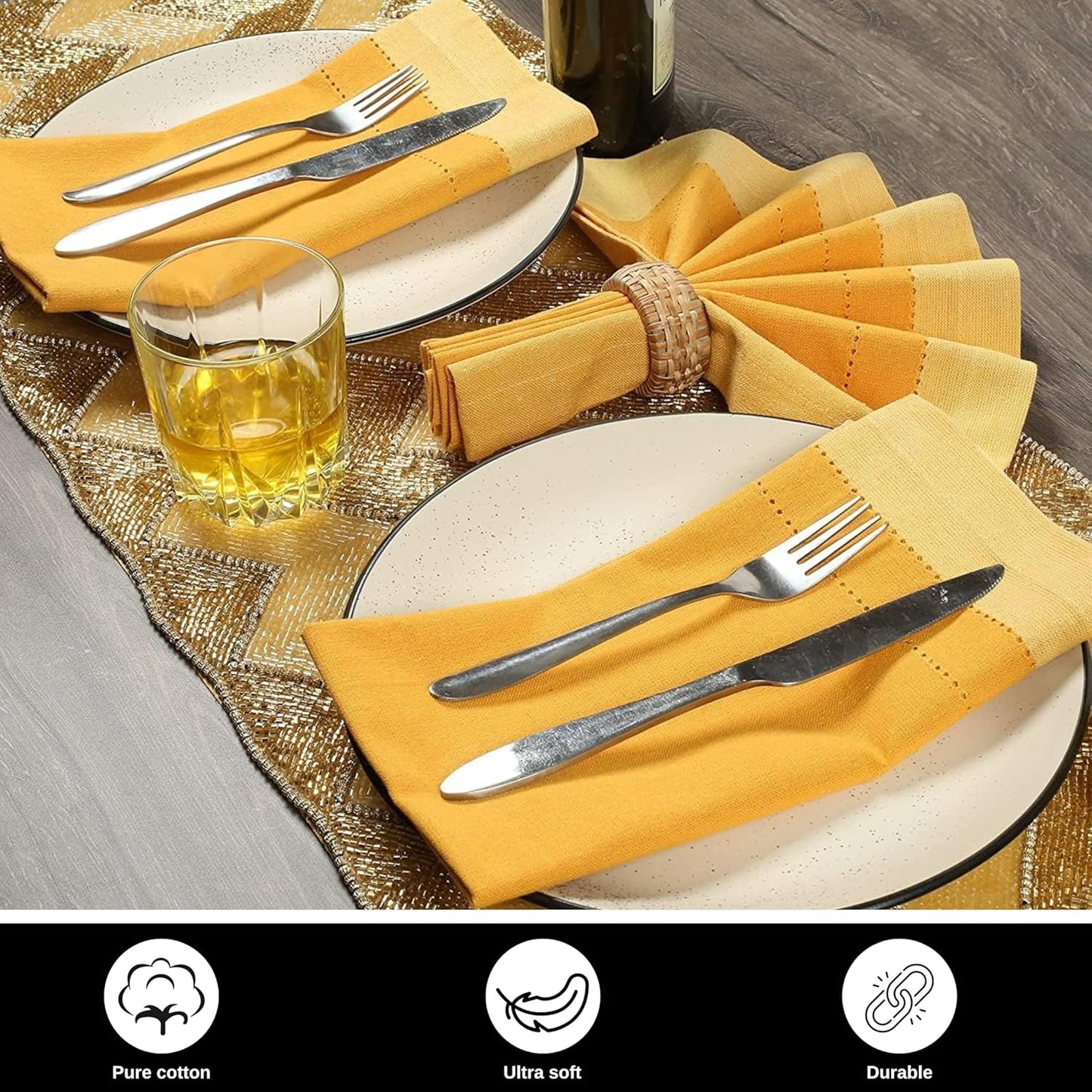 Homidate Cloth Dinner Napkins – Machine Washable Reusable Fabric Napkins for Weddings, Parties & Table Decorations