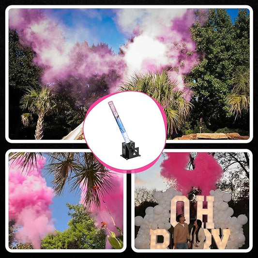 Ultimate Confetti - Electric Pink Powder Cannon Cartridge 32” - Pre-Filled with Food-Grade Powder, Leak-Resistant Gender Reveal Poppers Cannon, Requires EC-1 or EC-4 Confetti Machine to Activate