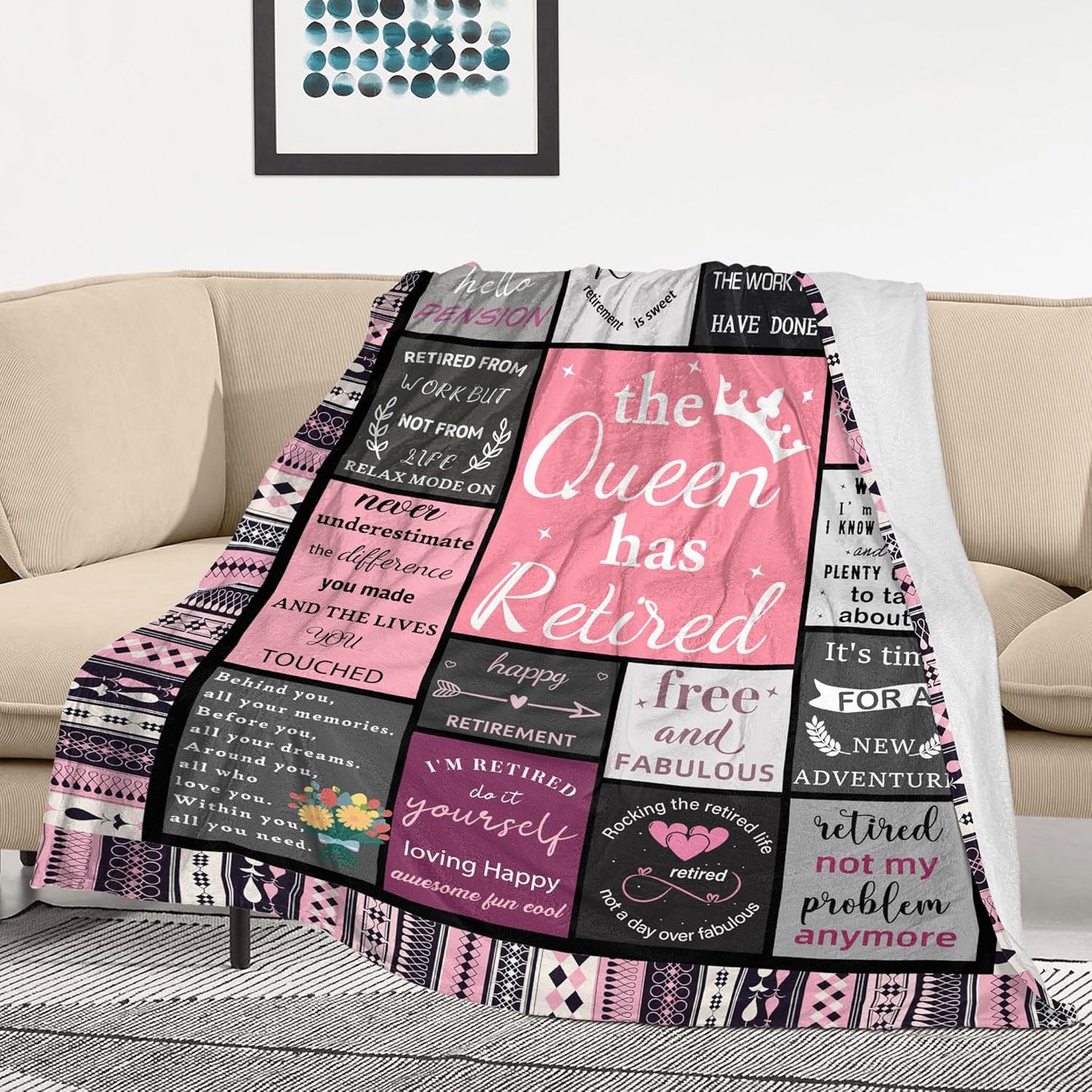 Best Retirement Gifts for Women 2025, Cool Retirement Gifts Ideas, Retired Gifts for Women, Goodbye Farewell Gifts for Coworkers, Coworker Leaving Gift Blanket 60”X50”
