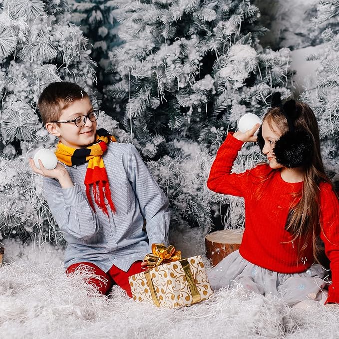 Elcoho 42 Pieces 2.8 Inch Kid Snow Fight Ball Indoor Artificial Snow Fight Ball Fake Winter Snow Toss Ball Set for Kid Christmas Winter Snow Games Party Supplies
